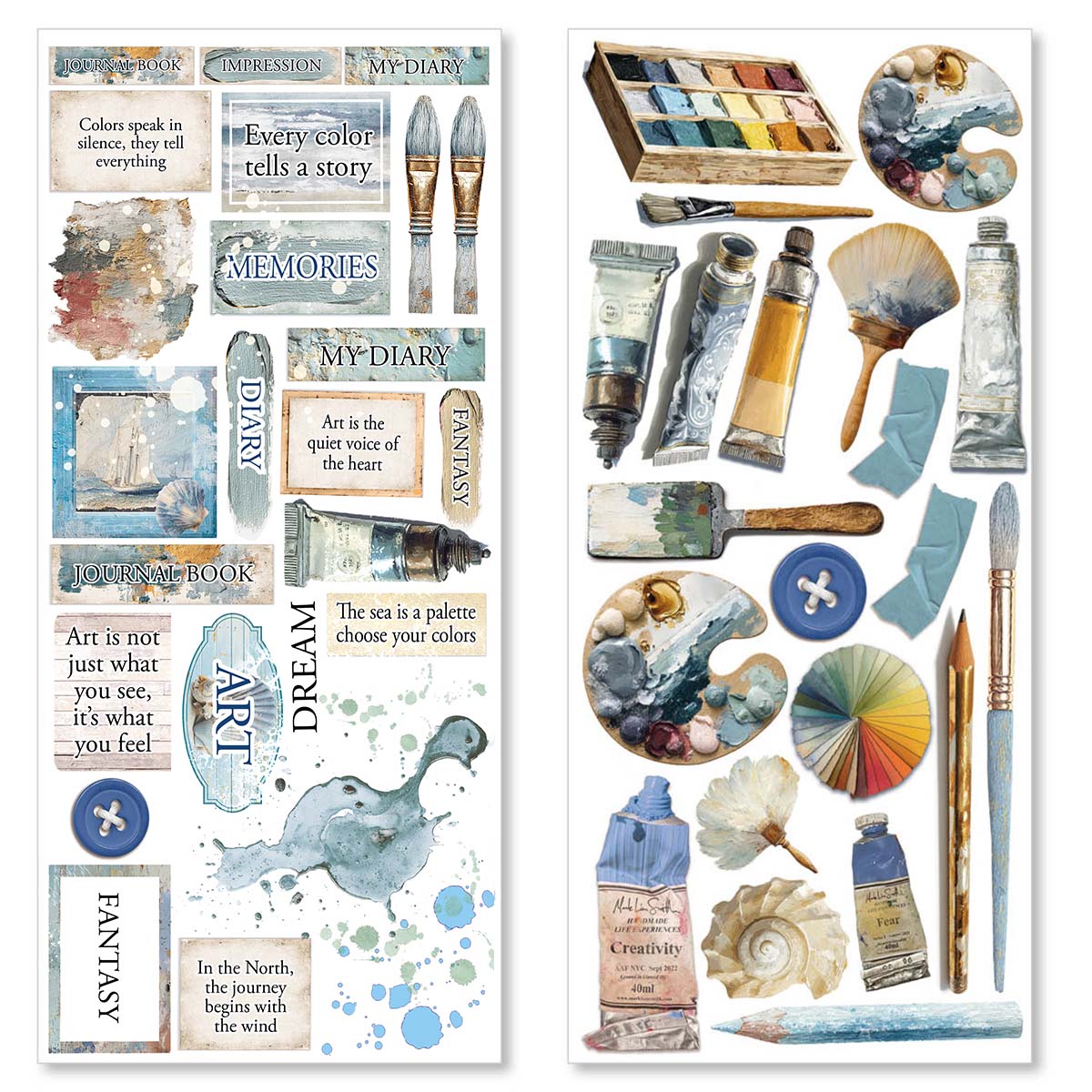 An Artist Journey Transparent Adhesive Sheets 5/Pkg