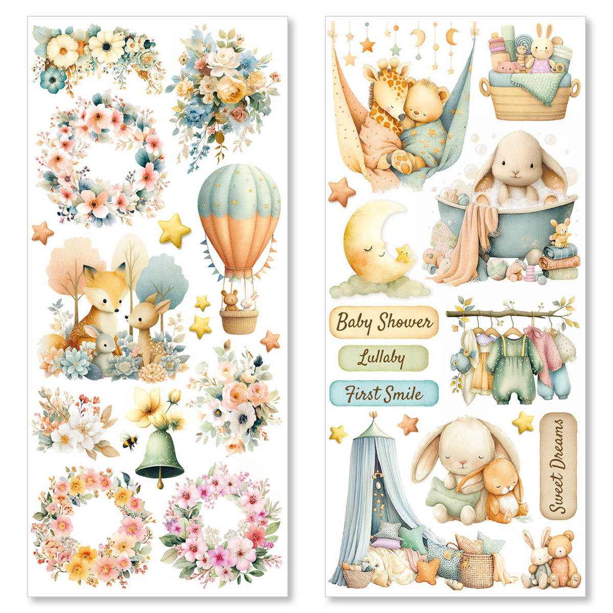 Art Stickers Lunibloom Transparent Adhesive Sheets 5/Pkg