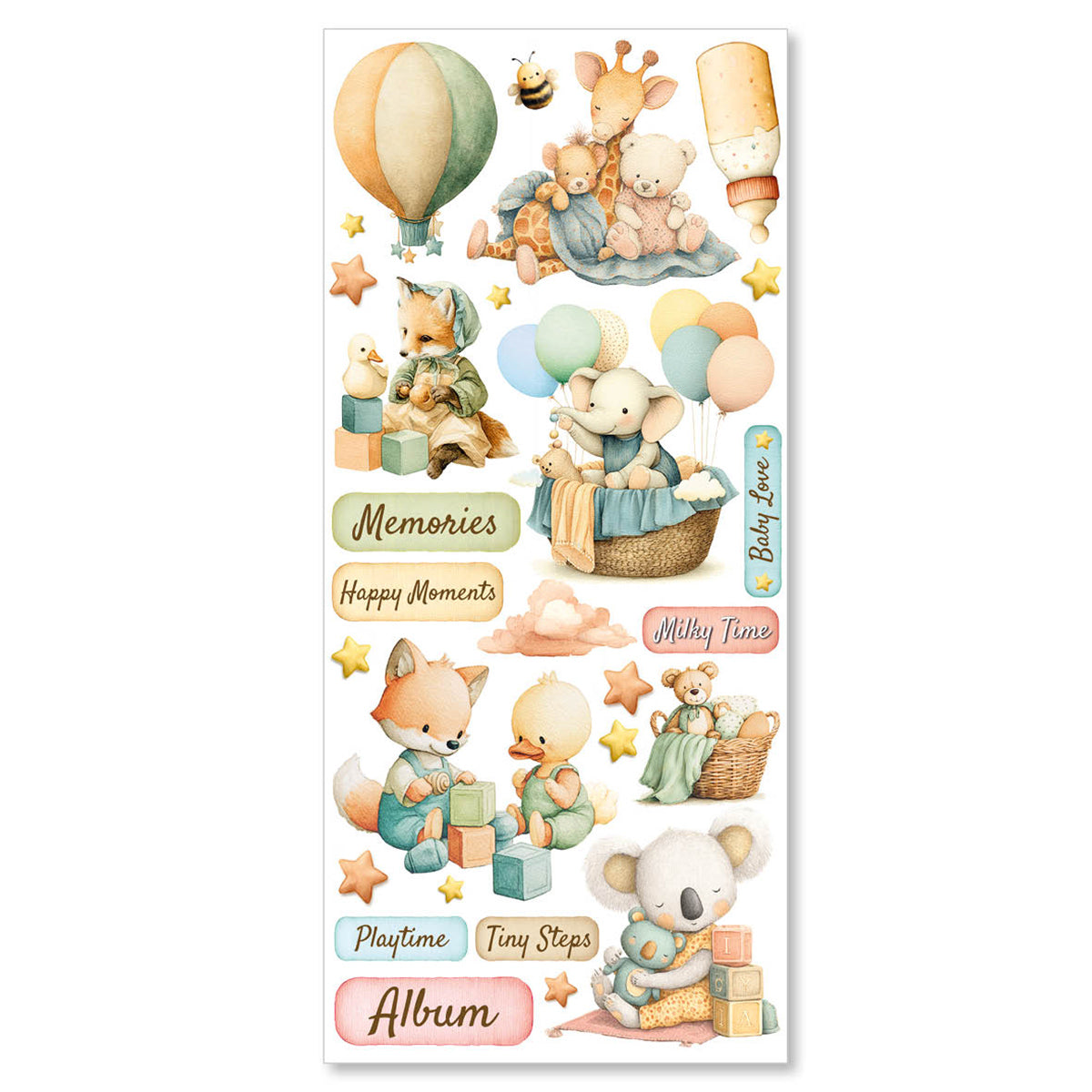 Art Stickers Lunibloom Transparent Adhesive Sheets 5/Pkg