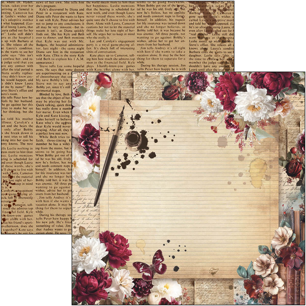 Book Lovers Paper Pad 12"x12" 12/Pkg