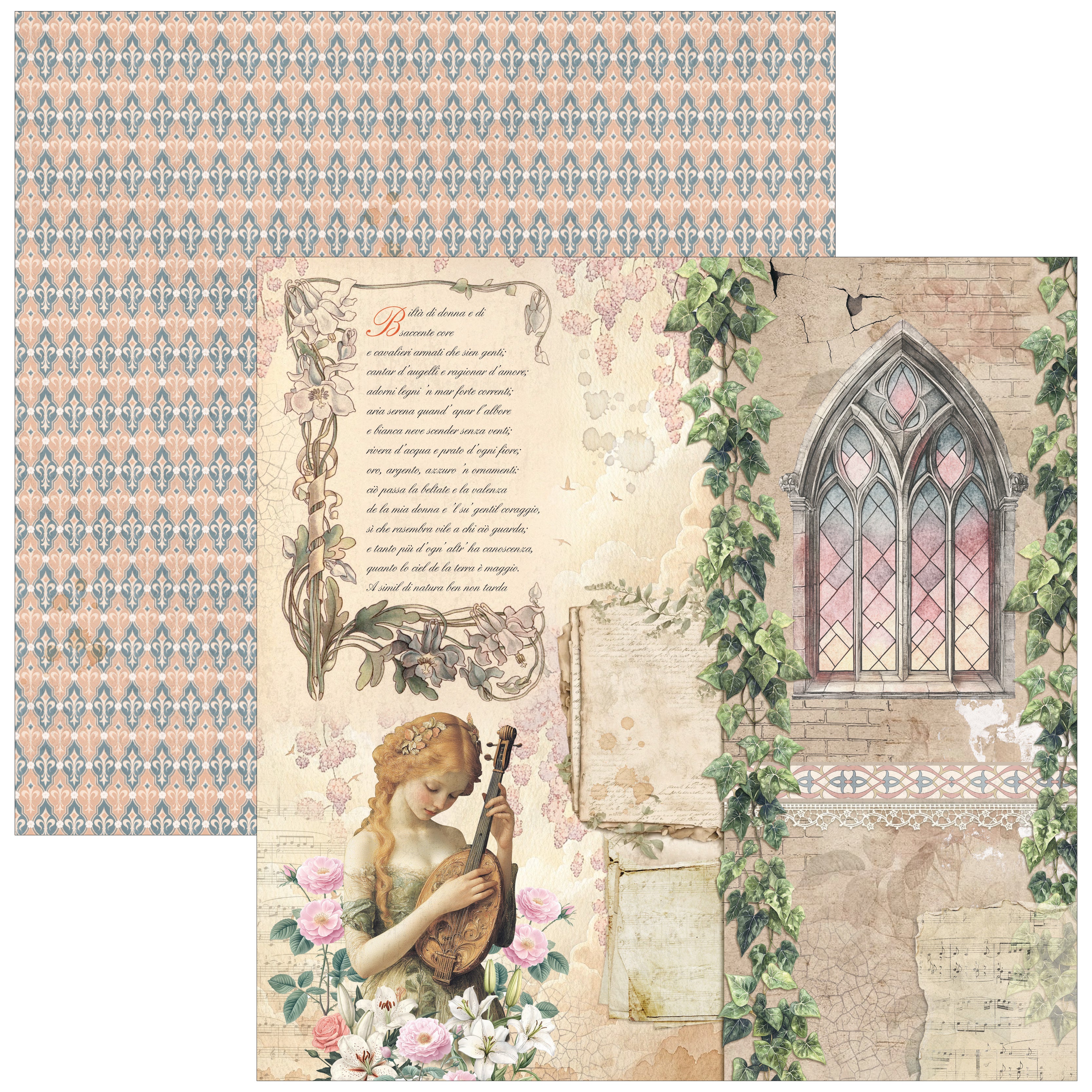 Courtly Love Paper Pad 12"x12" 12/Pkg