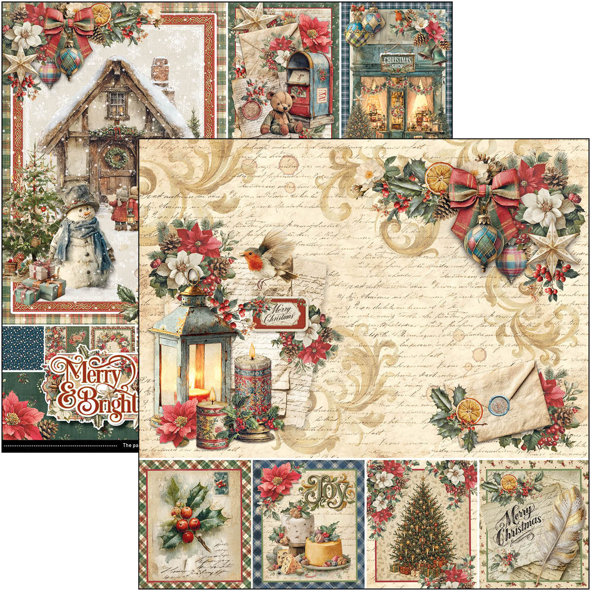 Merry & Bright Paper Pad 12"x12" 12/Pkg