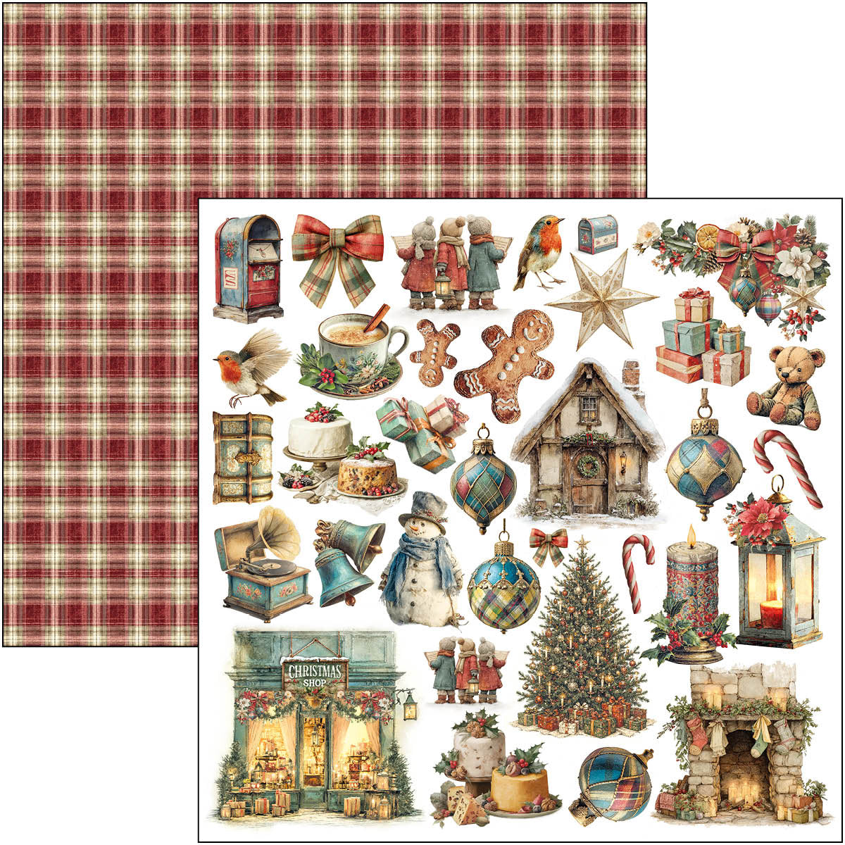 Merry & Bright Paper Pad 12"x12" 12/Pkg