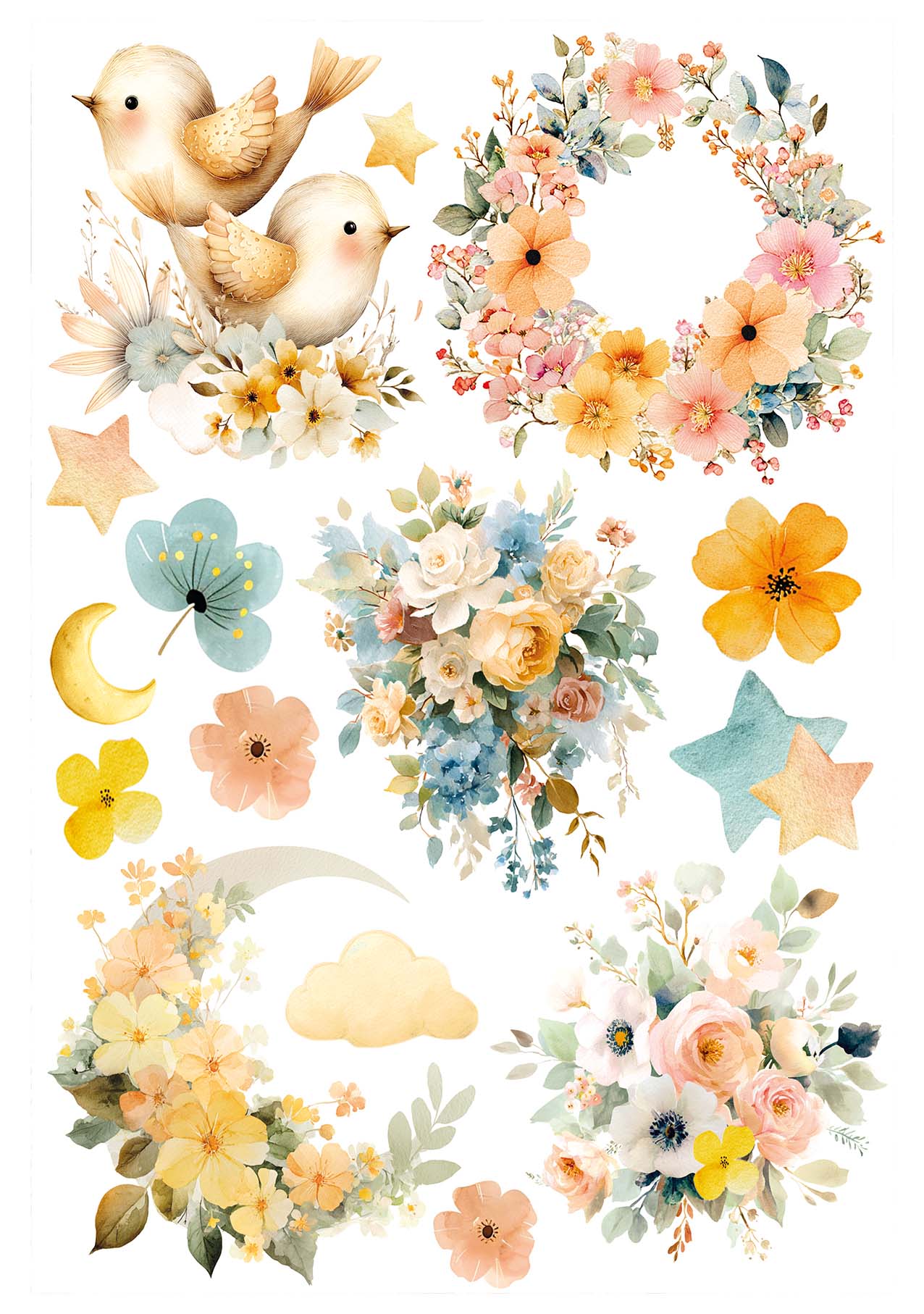 Rice Paper A4 MIXED 4/Pkg Lunibloom