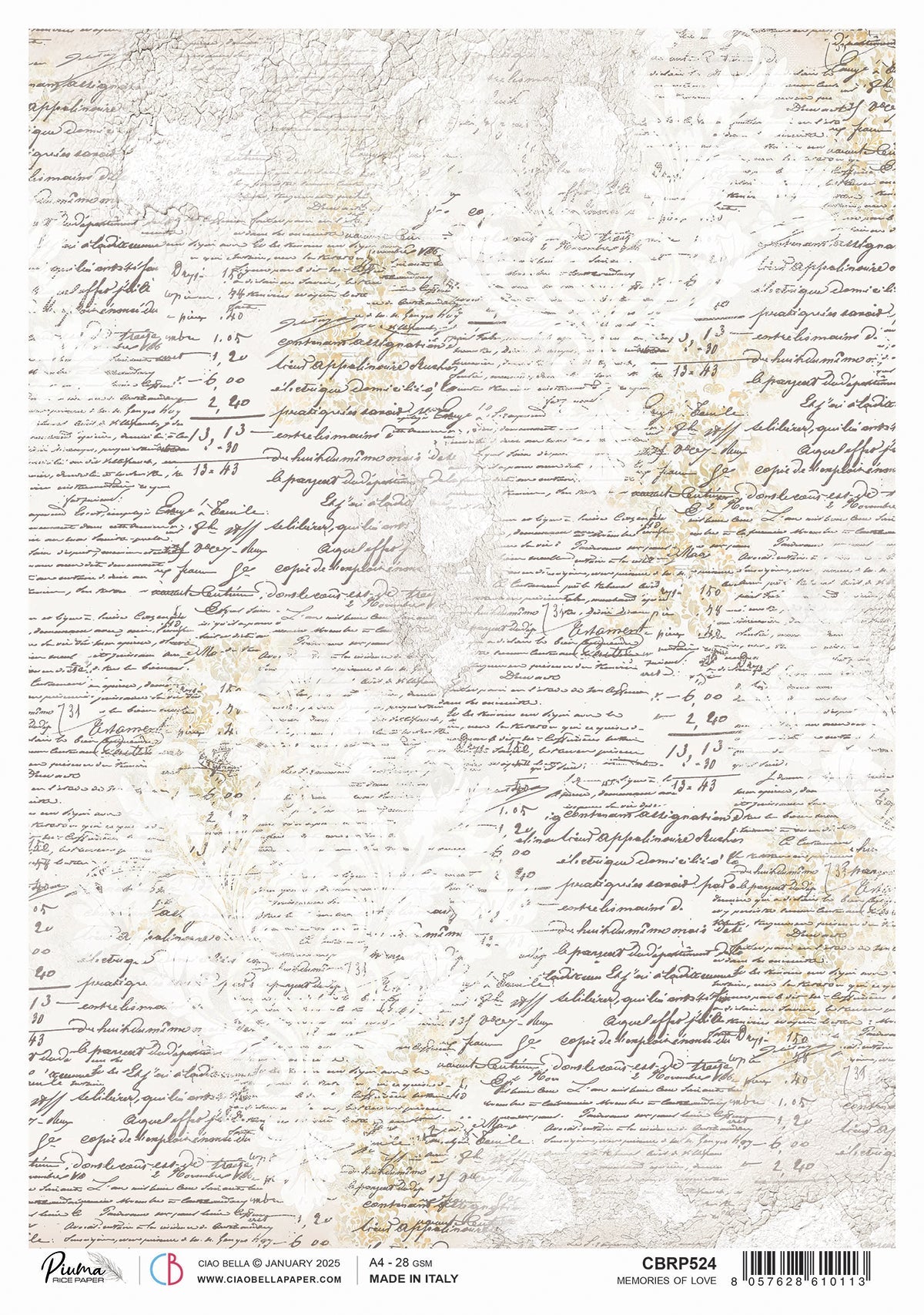 Rice Paper A4 Memories of love - 5 Sheets