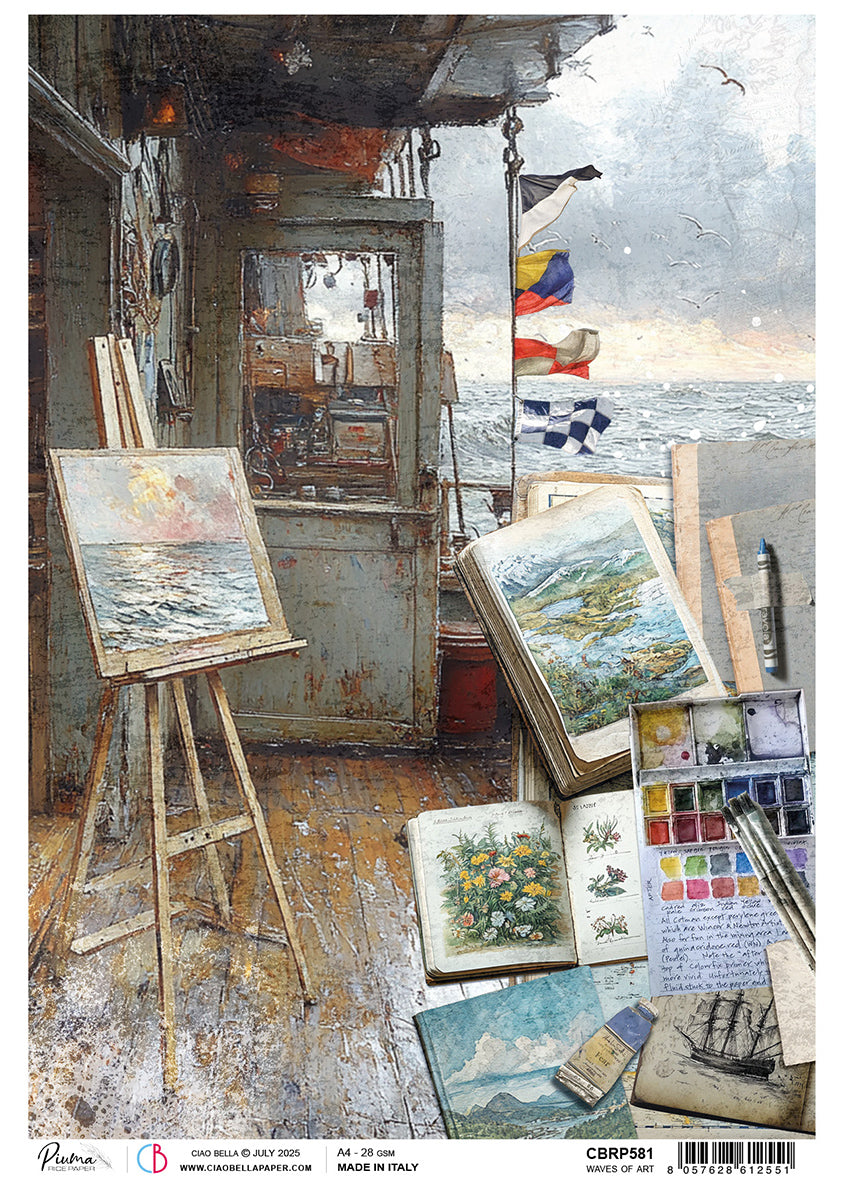 An Artist Journey Rice Paper A4 Waves of Art - 5 Sheets