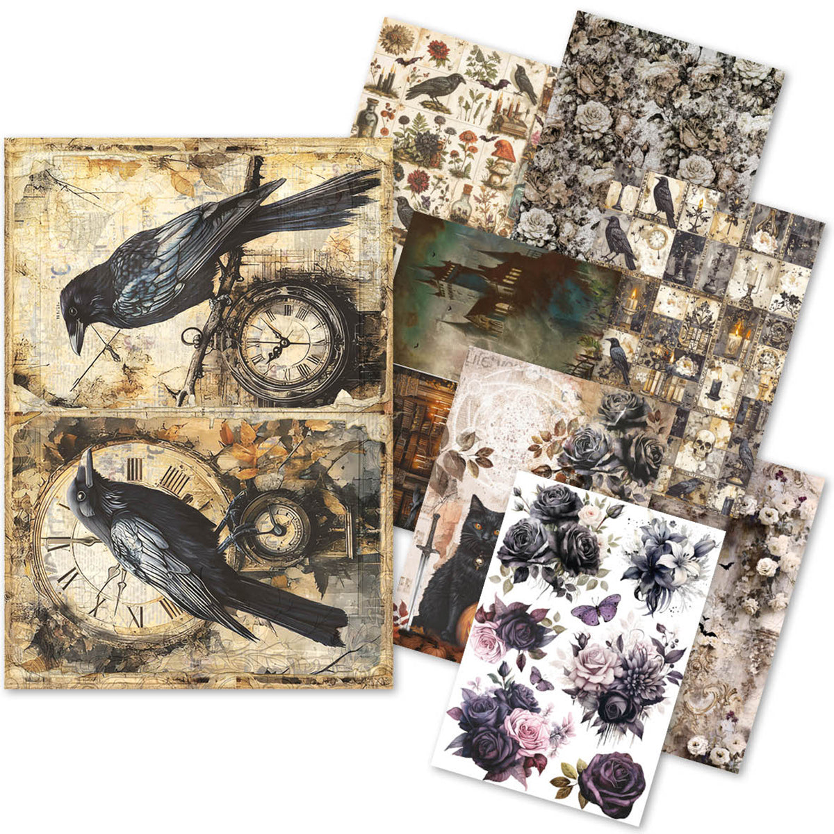 Rice Paper A5 MIXED 8/Pkg Dark Academia