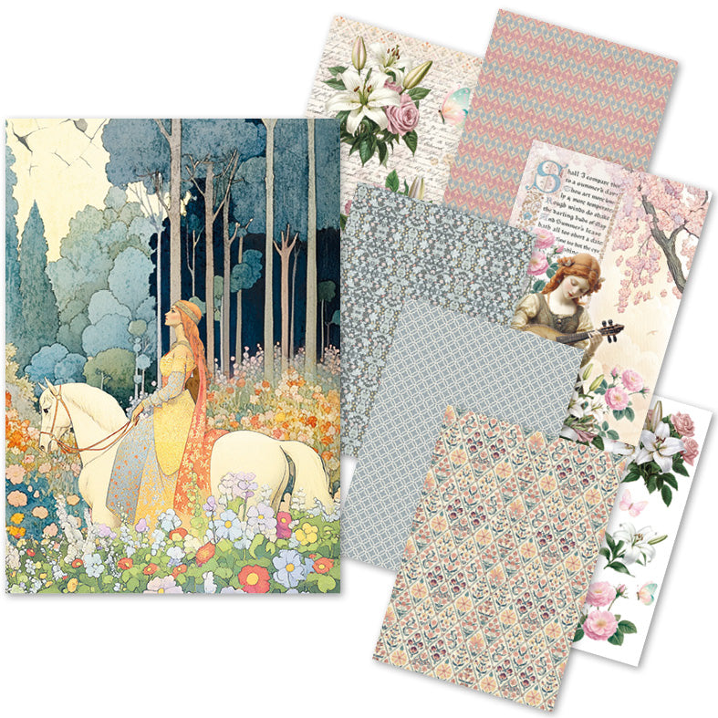Rice Paper A5 MIXED 8/Pkg Courtly Love