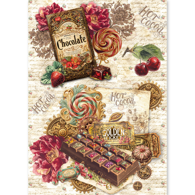 Rice Paper A5 MIXED 8/Pkg Chocolate Wanderlust