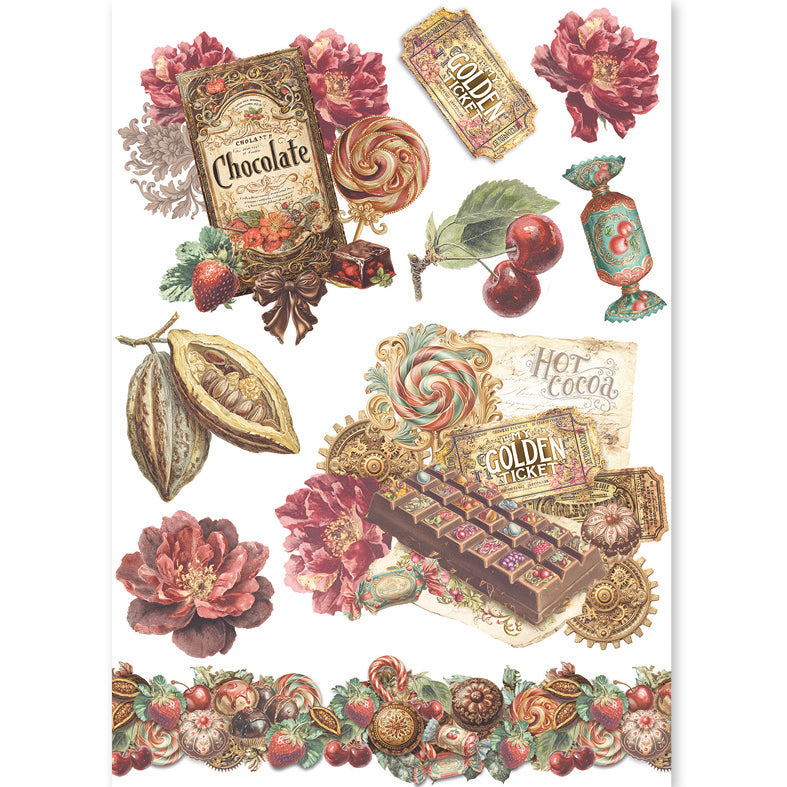 Rice Paper A5 MIXED 8/Pkg Chocolate Wanderlust
