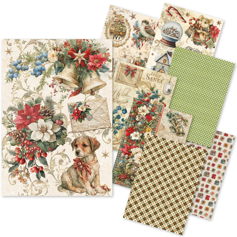 Rice Paper A5 MIXED 8/Pkg Cozy Christmas