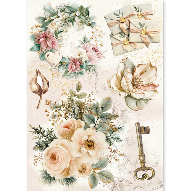 Rice Paper A5 MIXED 8/Pkg Golden Winter