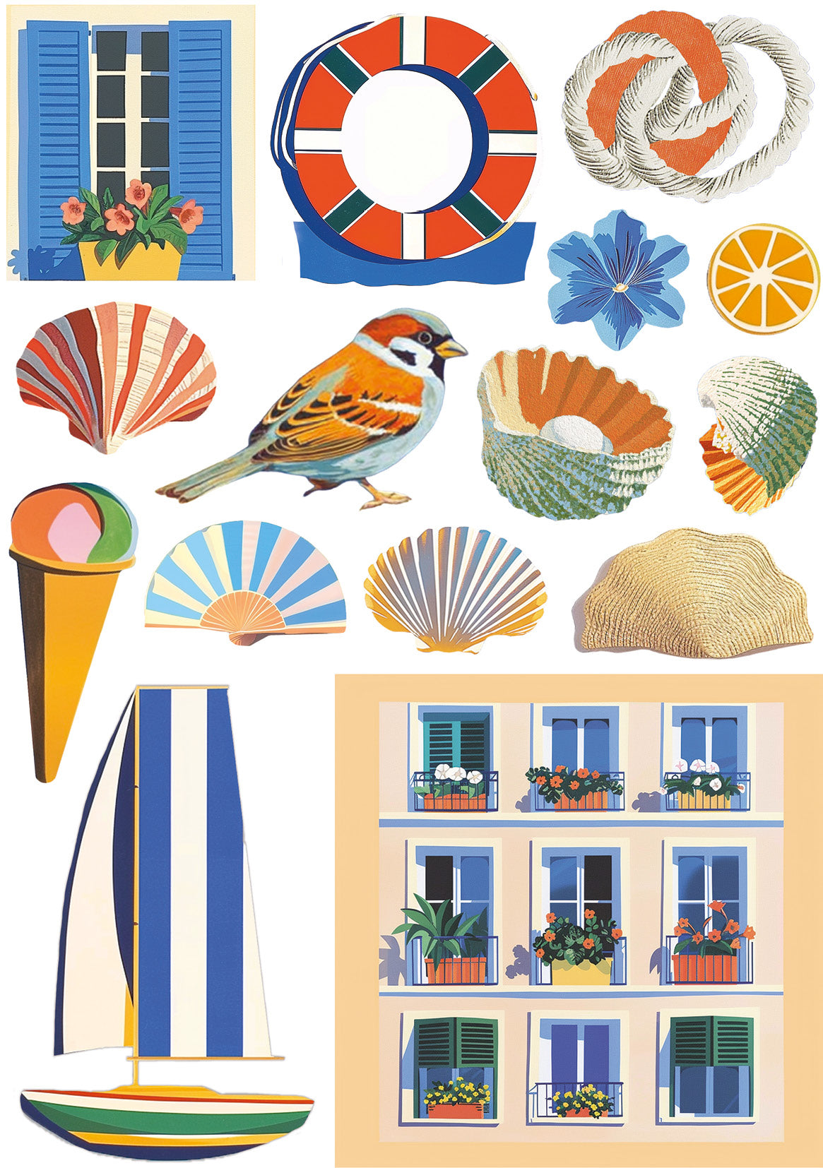 Rice Paper A5 MIXED 8/Pkg Riviera Dream