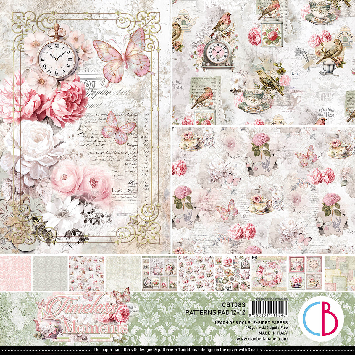 Timeless Moments Patterns Pad 12"x12" 8/Pkg