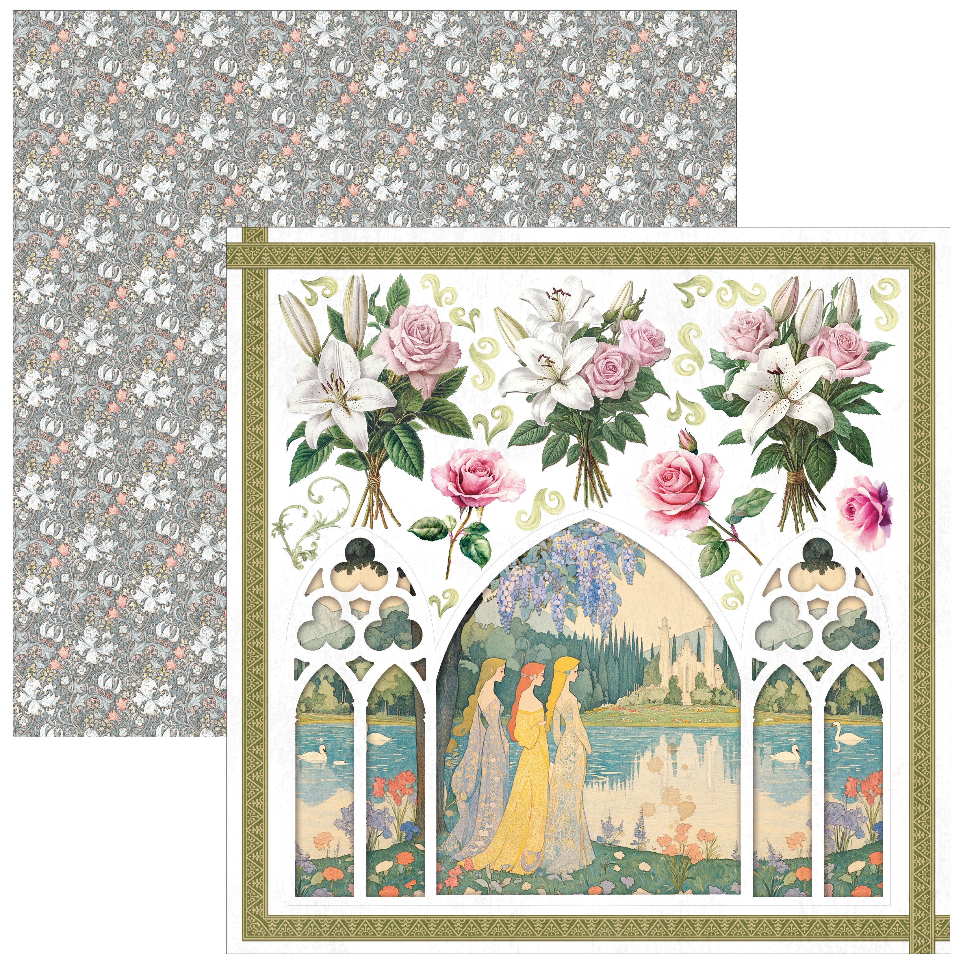 Courtly Love Patterns Pad 12"x12" 8/Pkg