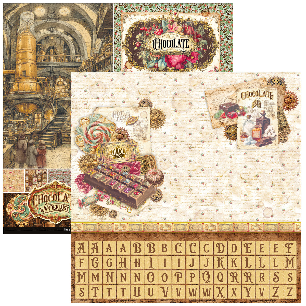 Chocolate Wanderlust Patterns Pad 12"x12" 8/Pkg
