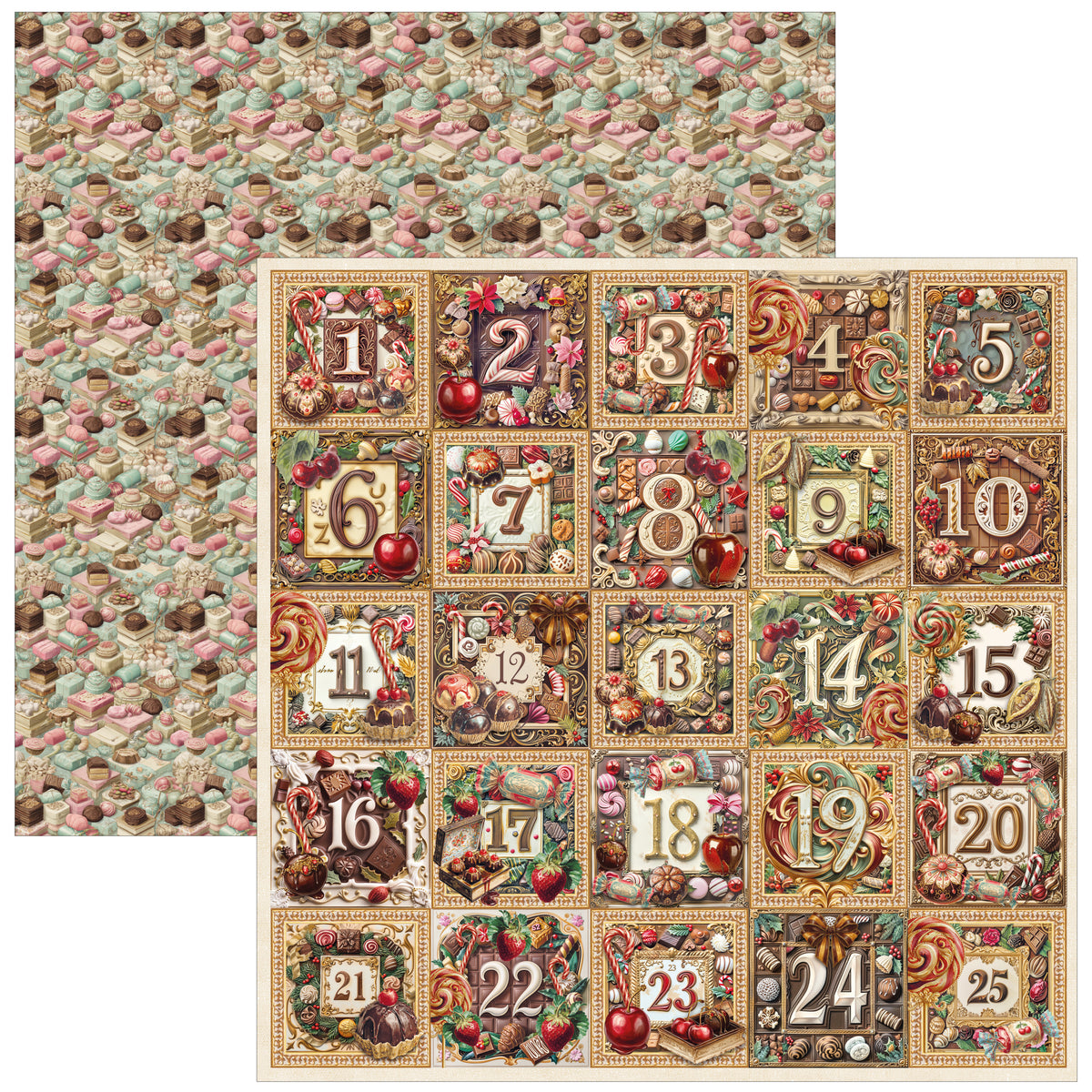 Chocolate Wanderlust Patterns Pad 12"x12" 8/Pkg