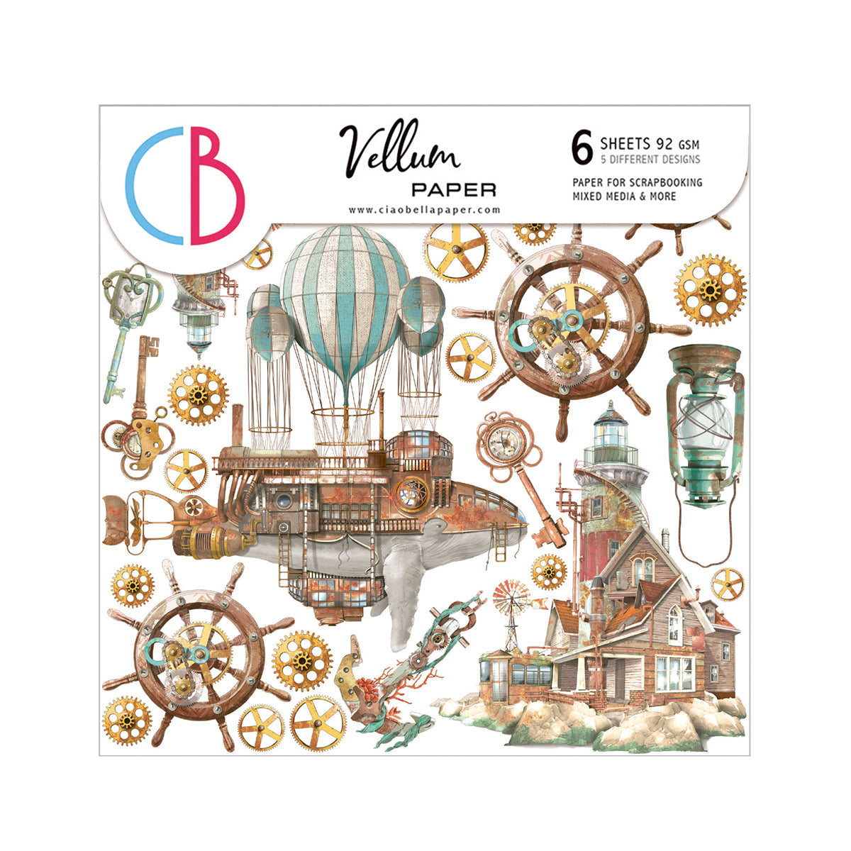 Vellum Coral Reef Fussy Cut 6"x6" 6/Pkg