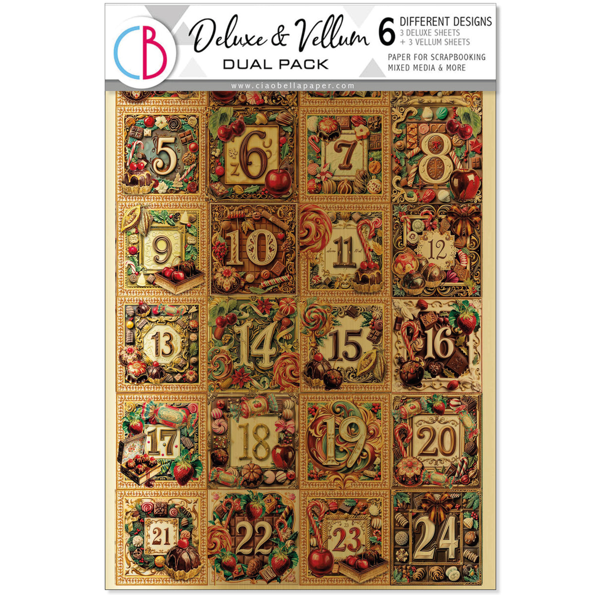 Chocolate Wanderlust Deluxe Paper Gold & Vellum Dual Pack A4 MIXED 6/Pkg