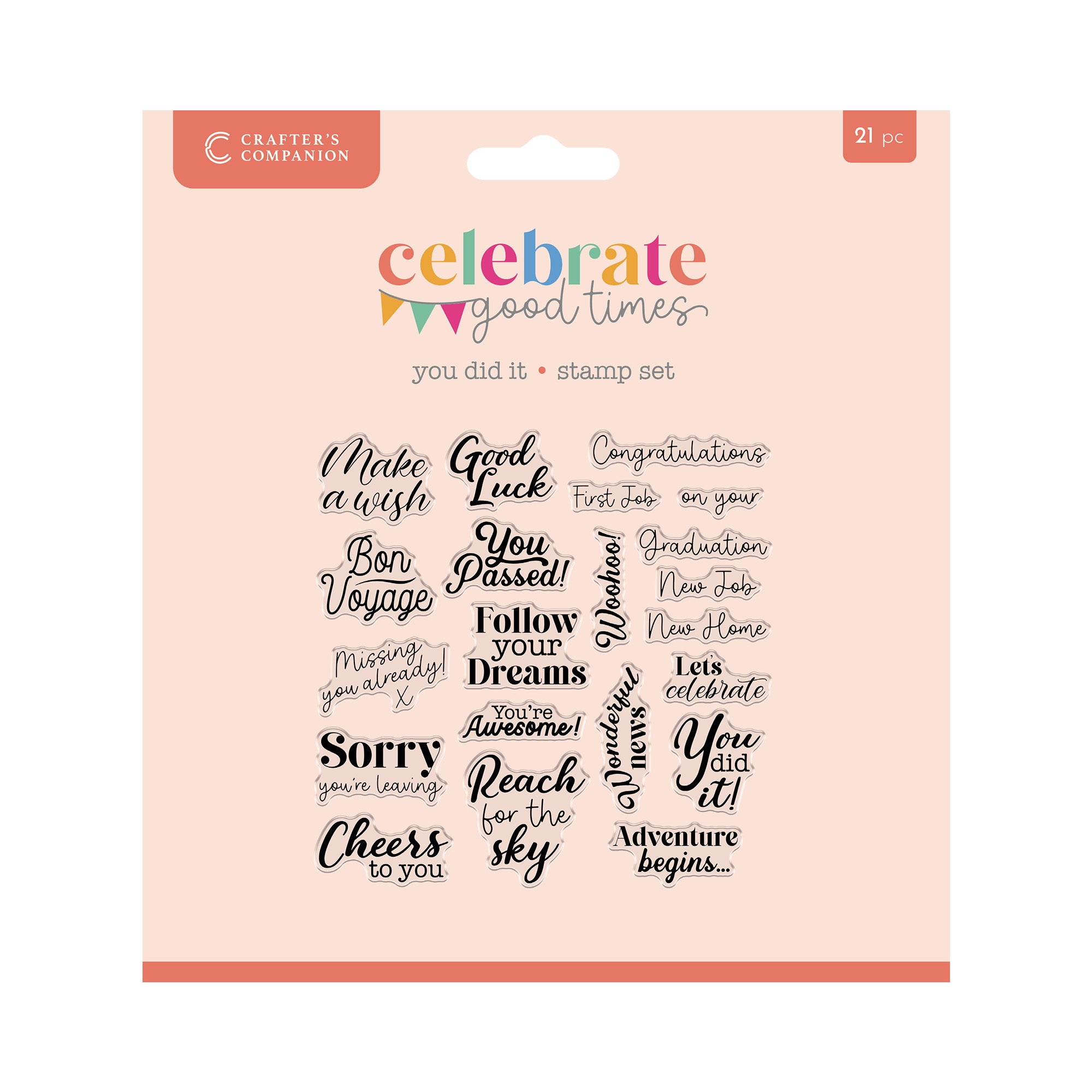 Crafter’s Companion Celebrate Good Times Collection Clear Acrylic Stamp - You Did It!