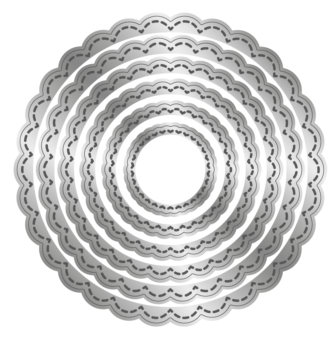 Crafter's Companion Metal Die - Stitched Edge Scalloped Circles