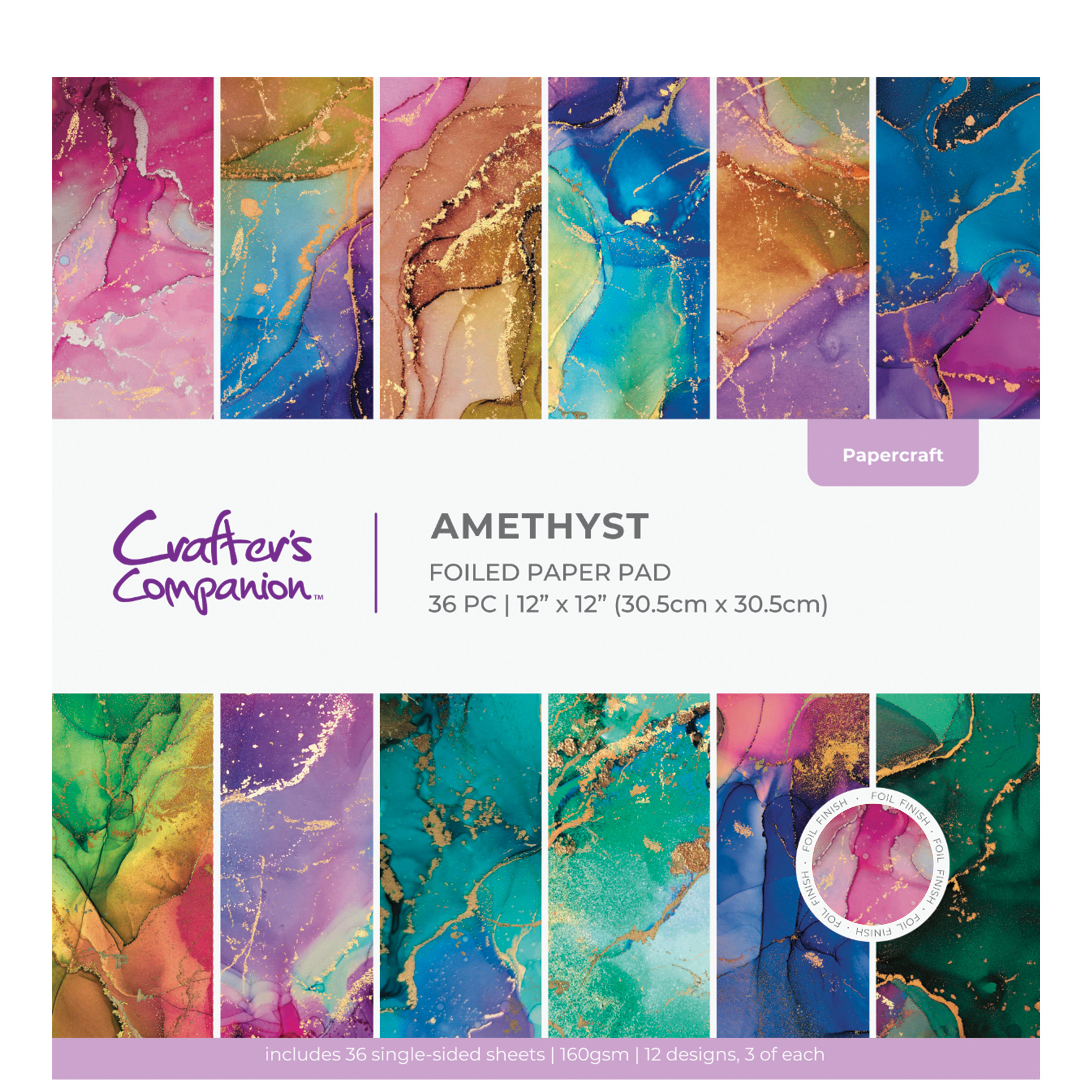 Crafter's Companion 12"x12" Paper Pad - Amethyst
