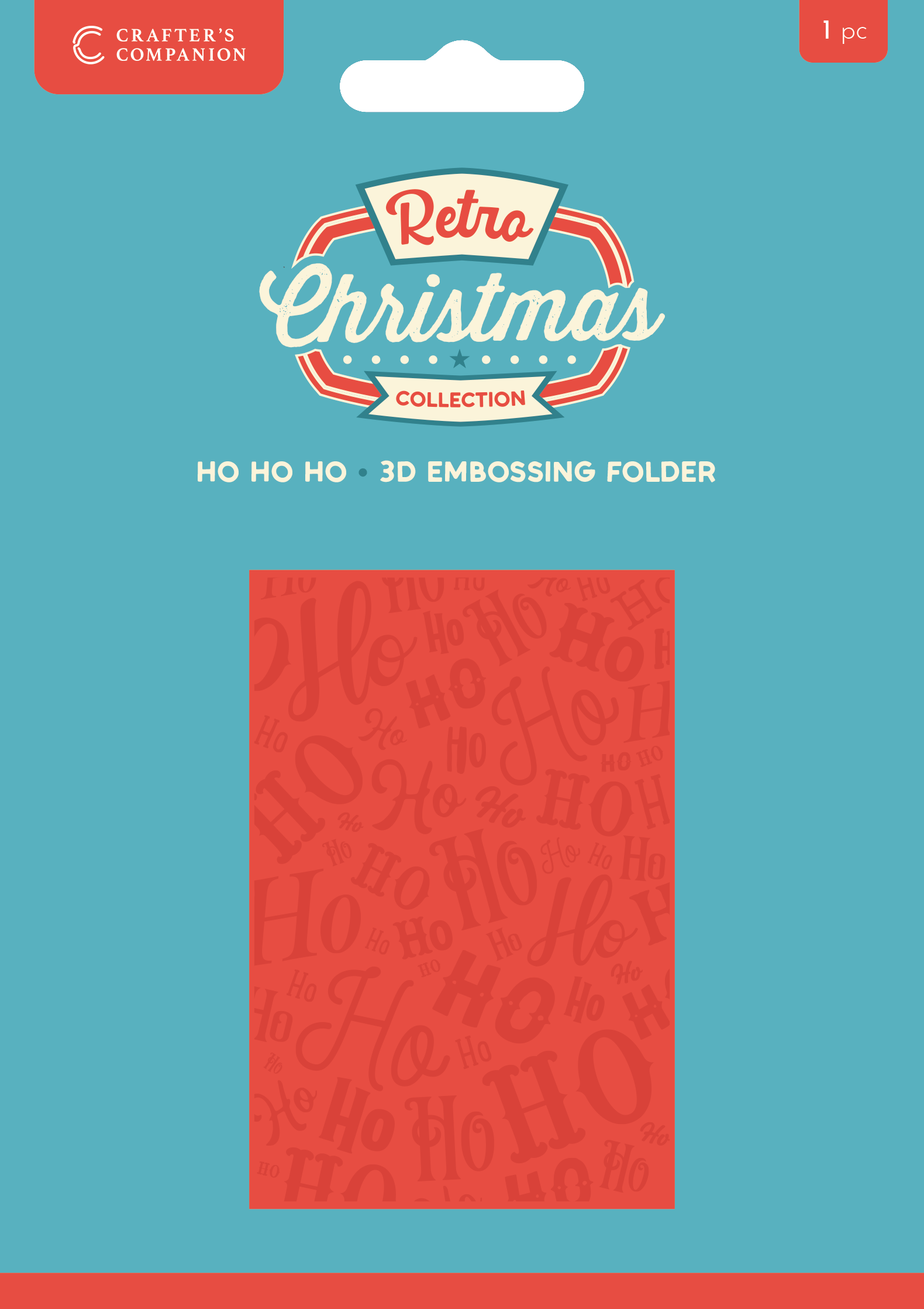 Crafter's Companion Retro Christmas Collection 6"x4" 3D Embossing Folder - Ho Ho Ho