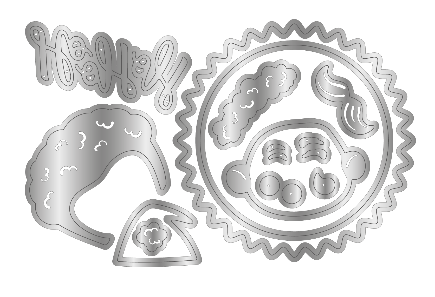 Crafter's Companion Retro Christmas Collection Metal Die Set - Ho Ho Ho Santa