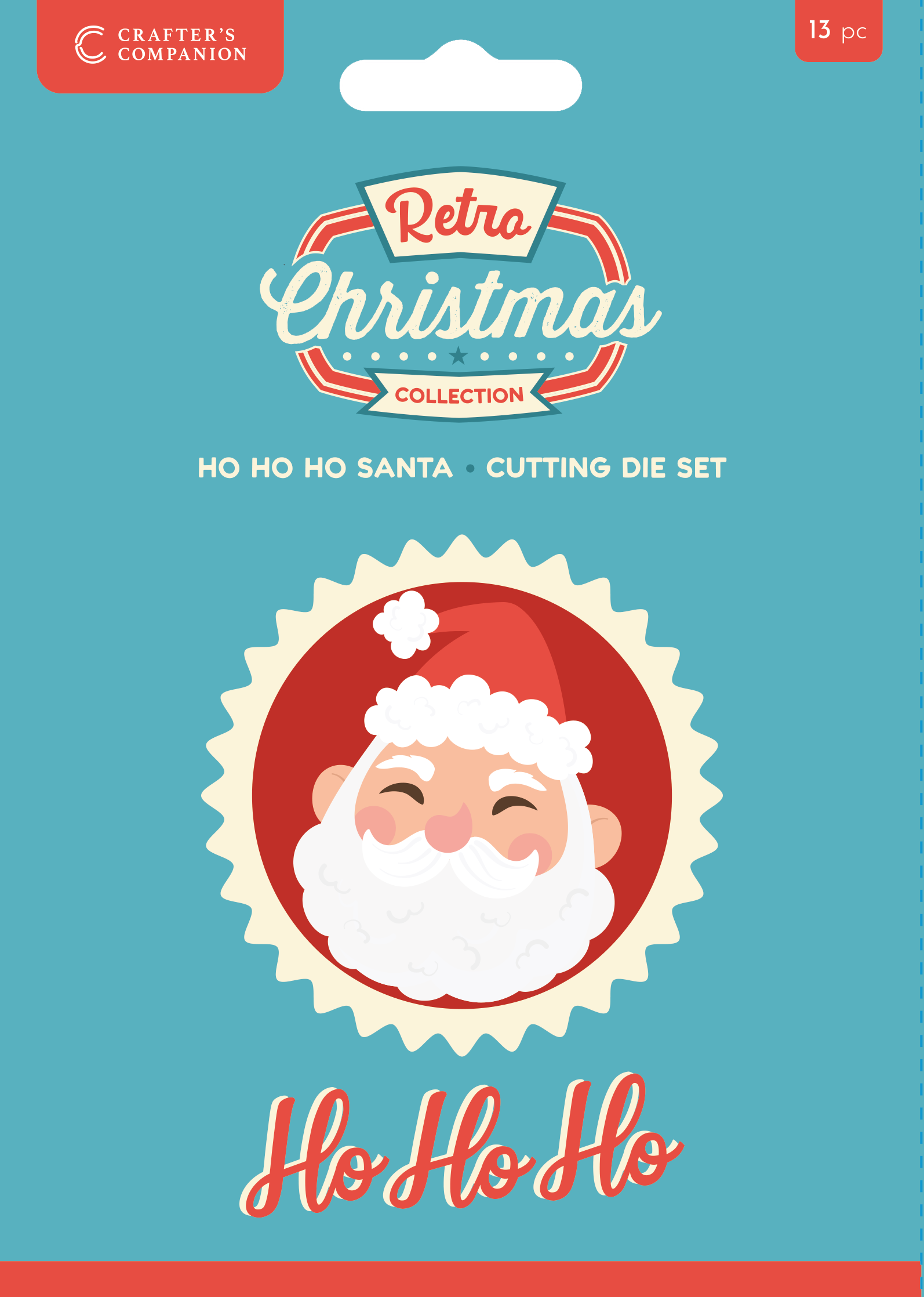 Crafter's Companion Retro Christmas Collection Metal Die Set - Ho Ho Ho Santa