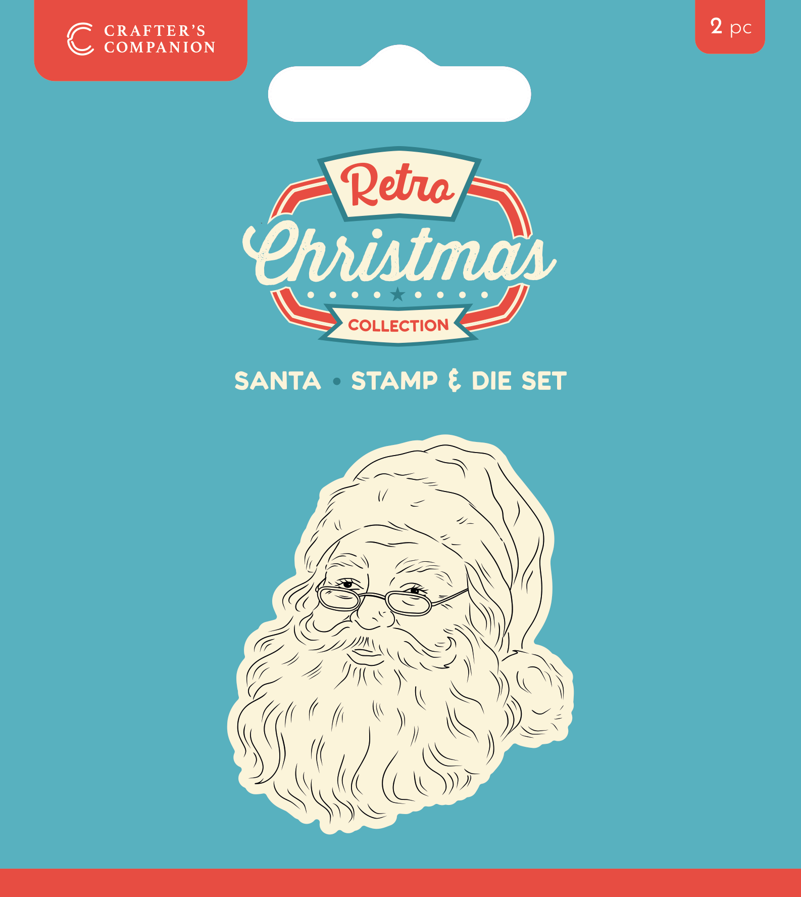 Crafter's Companion Retro Christmas Collection Stamp & Die Set - Santa