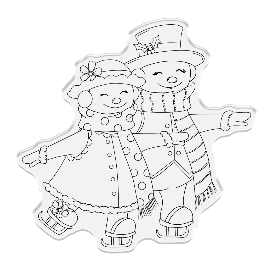 Crafter's Companion Retro Christmas Collection Stamp & Die Set - Snowpeople