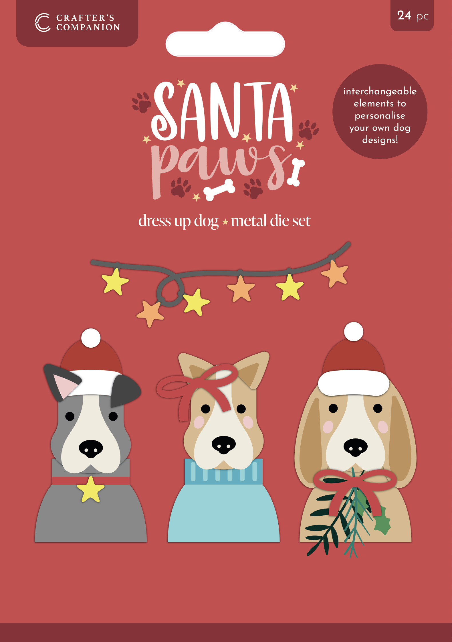 Crafter’s Companion Santa Paws Metal Die - Dress up Dog