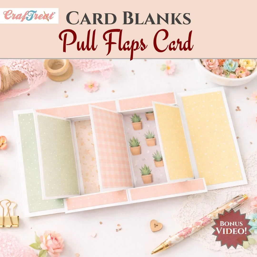 CrafTreat Card Blanks - Pull Flaps Card - White - 3 Sets