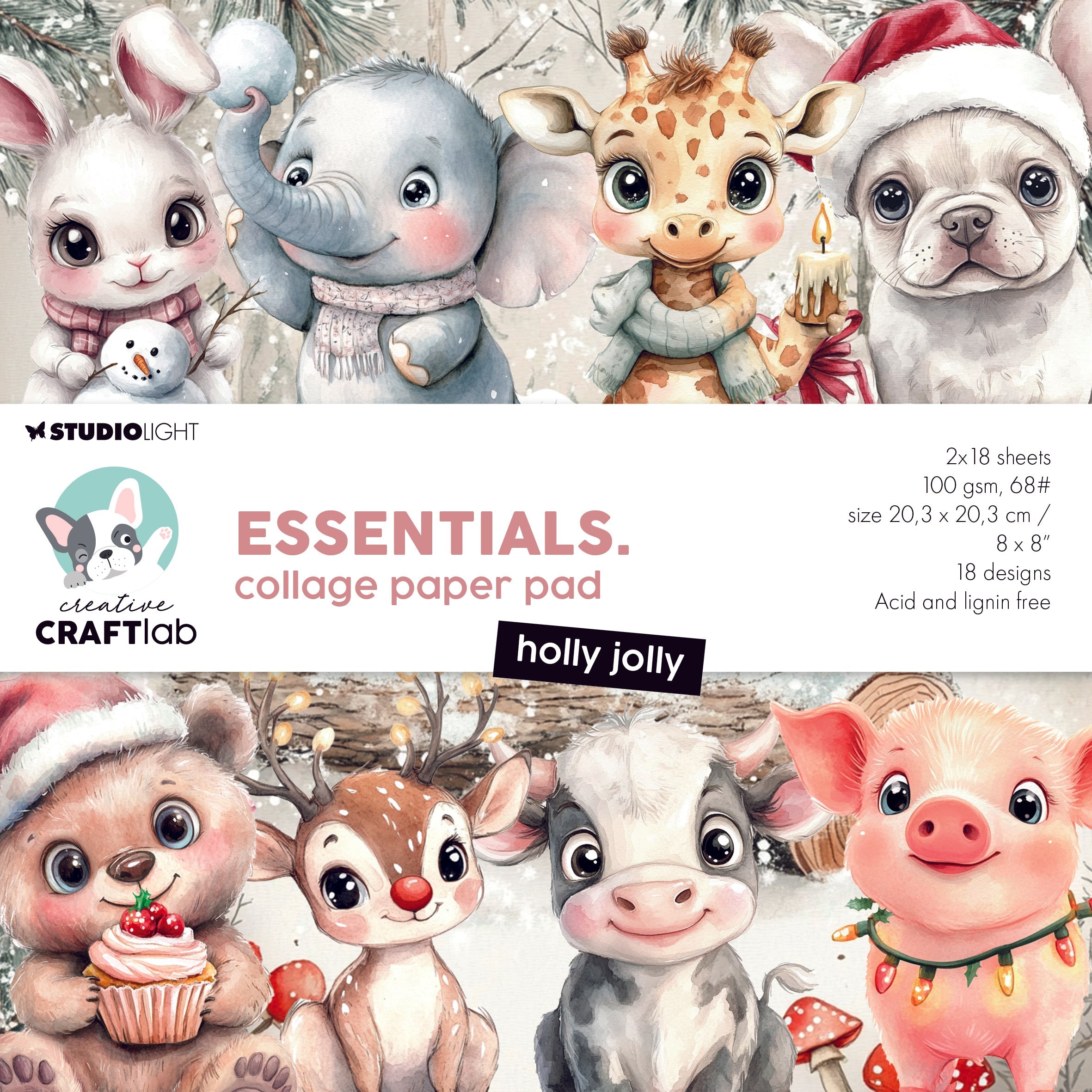 CCL Collage Paper Pad Holly Jolly Essentials 36 Sheets