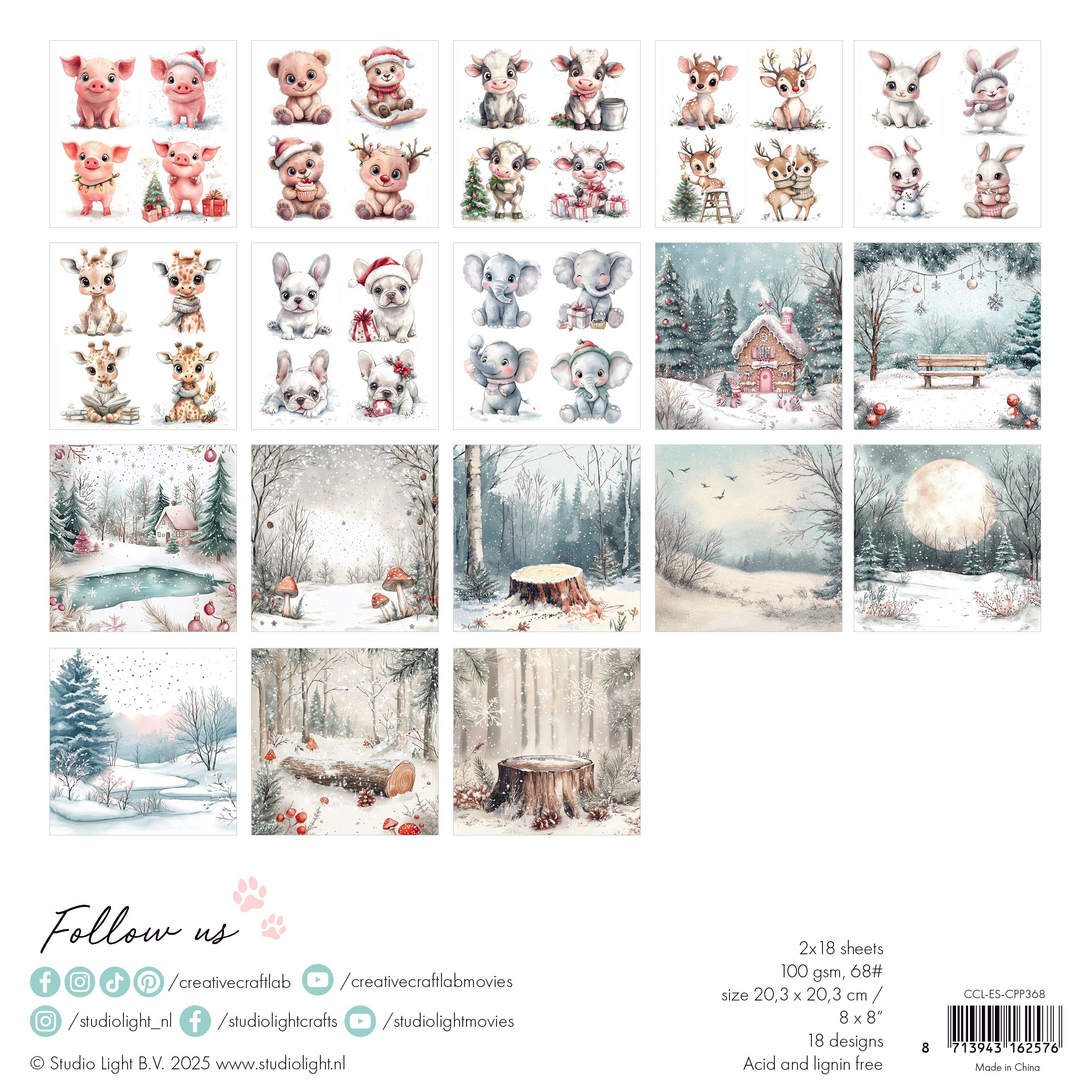 CCL Collage Paper Pad Holly Jolly Essentials 36 Sheets