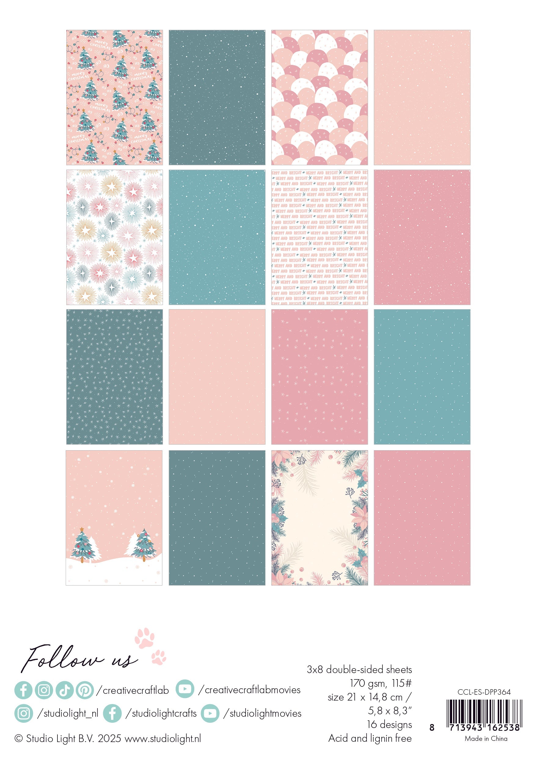 CCL Designer Paper Pad Let It Snow Essentials 24 Sheets