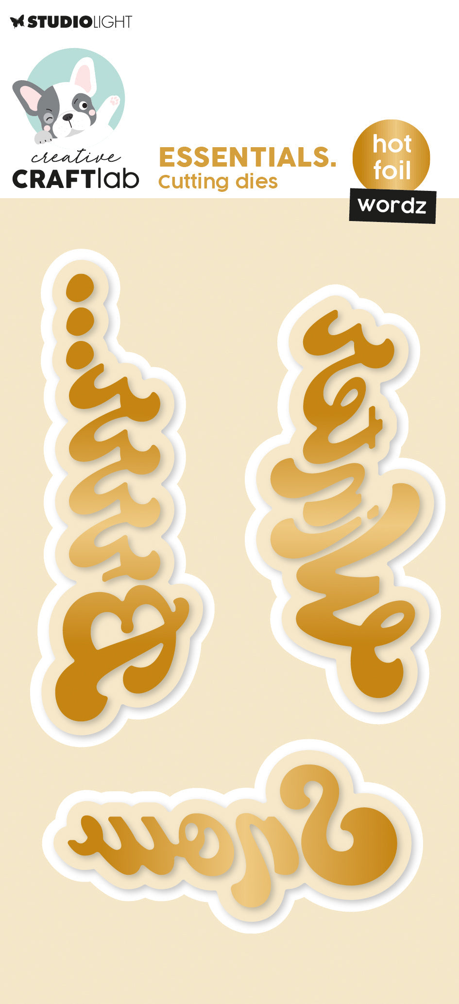 CCL Hot foil cutting die Wordz Winter Essentials 115x68x1mm 3 Pieces