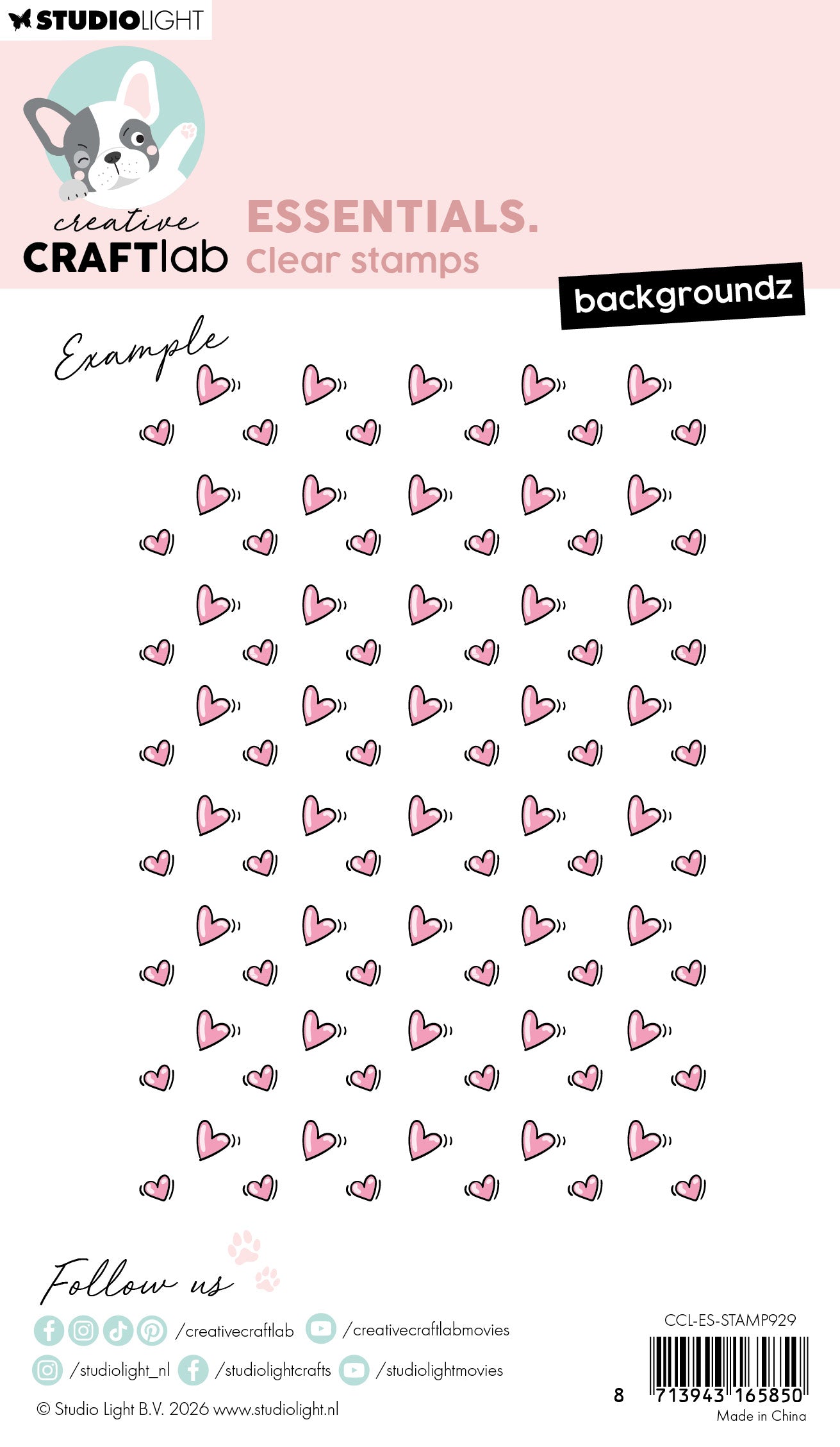 CCL Clear Stamp Backgroundz Hearts Essentials 1 Piece