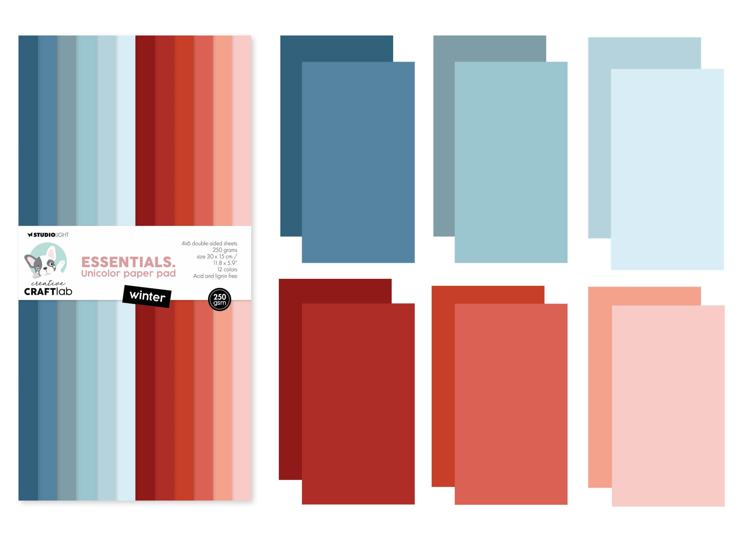 CCL Uniclor Paper Pad Winter Essentials 300x150x9mm 24 Sheets