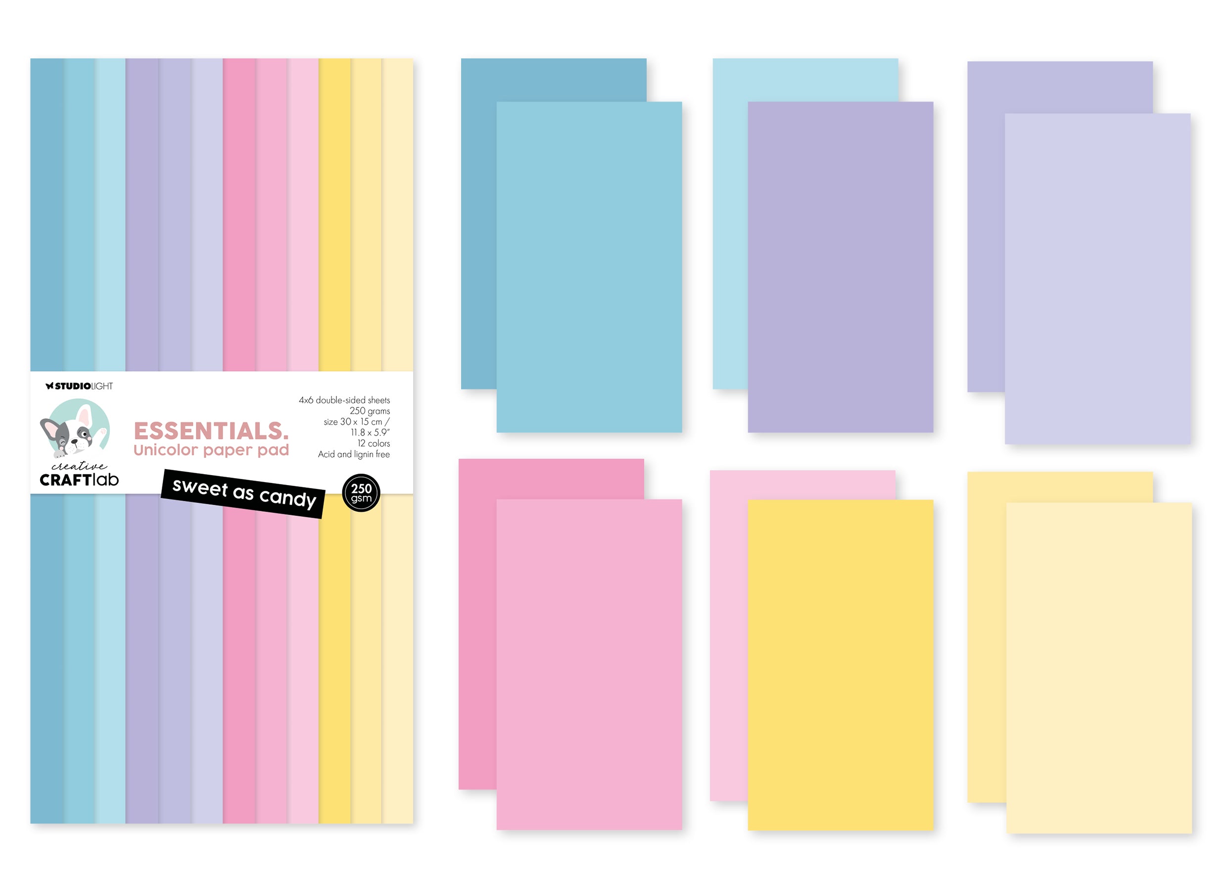 CCL Unicolor Paper Pad Sweet As Candy Essentials 24 Sheets