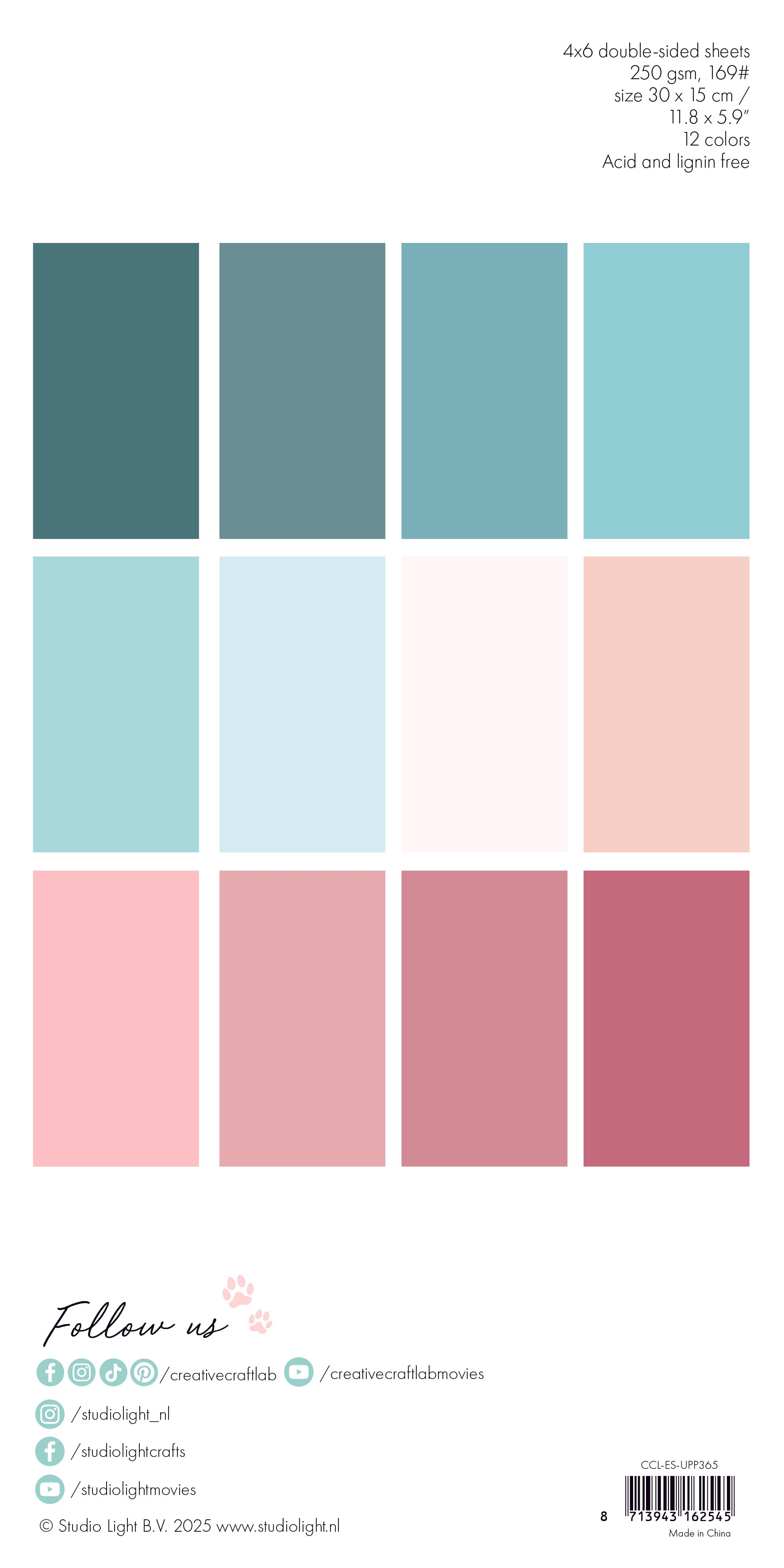 CCL Unciolor Paper Pad Winter Pastels Essentials 24 Sheets