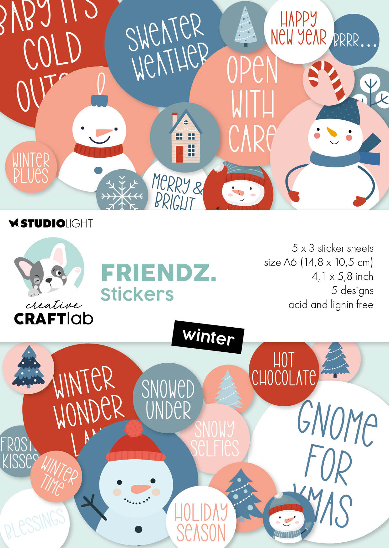 CCL Sticker Paper Pad Winter Friendz 105x148x3mm 15 Sheets