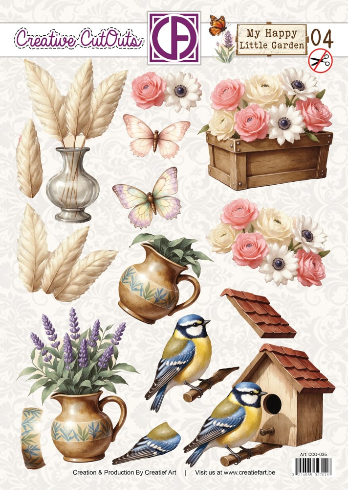 Creatief Art - 3D Die-Cut Sheet - My Happy Little Garden 04