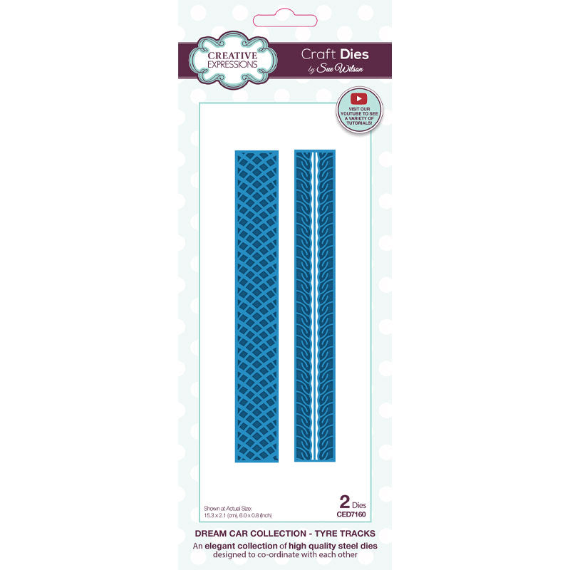 Creative Expressions Sue Wilson Dream Car Collection Tyre Tracks Craft Die