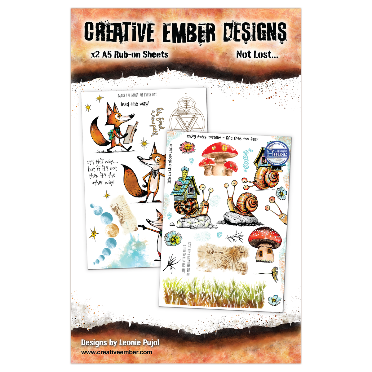 AALL and Create - Creative Ember Designs - A5 Rub-Ons - Not Lost...
