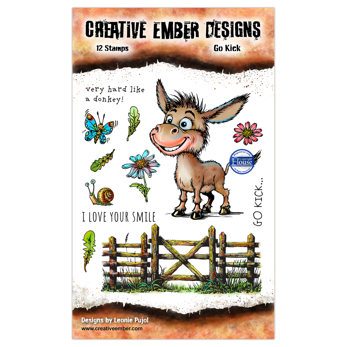 AALL and Create - Creative Ember Designs - A6 - Stamp Set - Go Kick