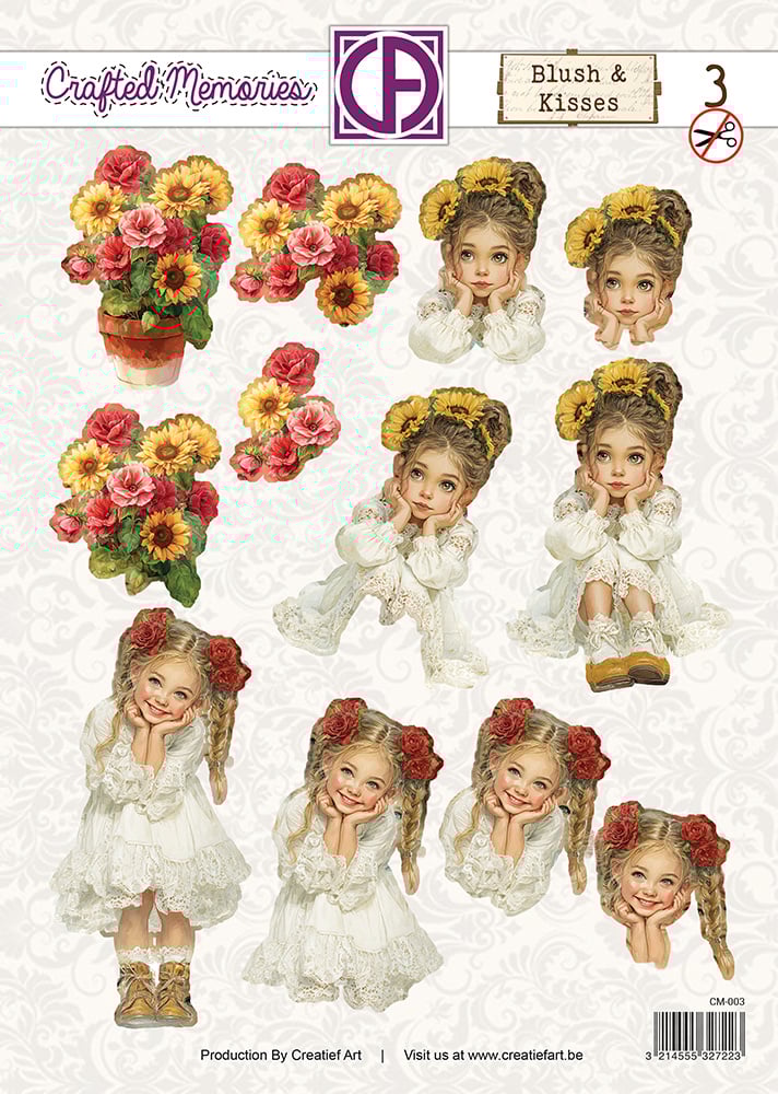 Creatief Art - 3D Die-Cut Sheet - Blush and Kisses 03