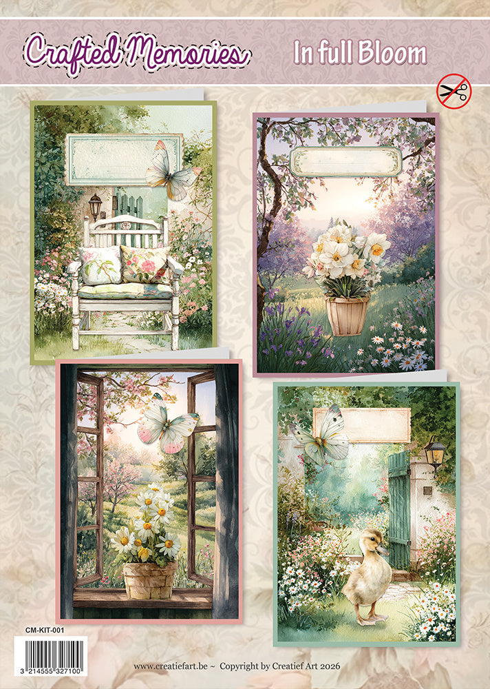 Creatief Art - Card Kit - In Full Bloom - 4 Pieces