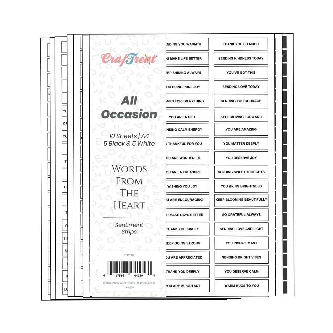 CrafTreat Sentiment Sheets - All Occasions 10 designs