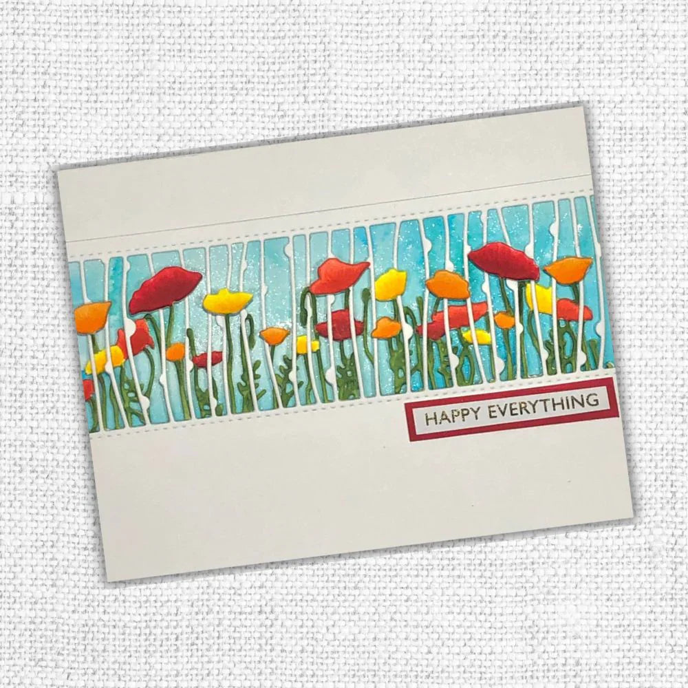 Poppy Field Border Metal Cutting Die 18640